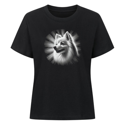 Premium Damen-Shirt "American Eskimo - Bright" Schwarz – hunde-shirt.de