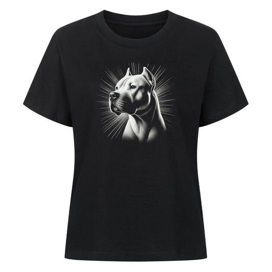 Premium Damen-Shirt "Dogo Argentino - Bright 2" Schwarz – hunde-shirt.de