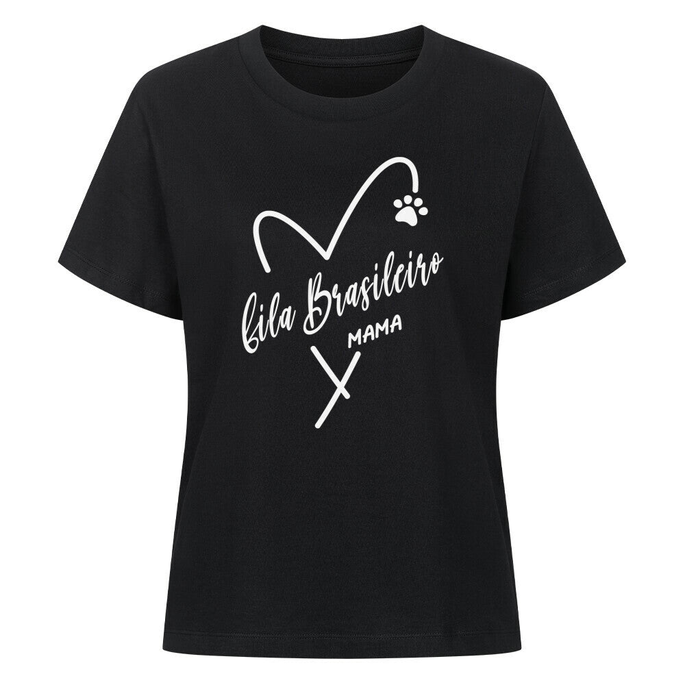 Premium Damen-Shirt "Fila Brasileiro - MAMA" Schwarz – hunde-shirt.de