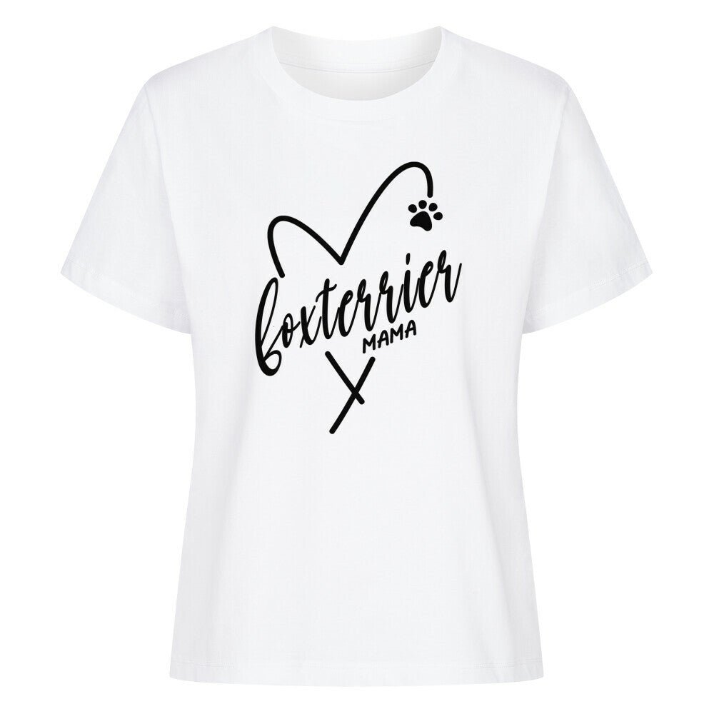 Premium Damen-Shirt "Foxterrier - MAMA" Weiß – hunde-shirt.de