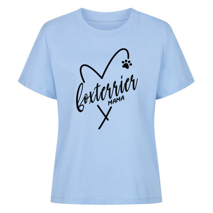 Premium Damen-Shirt "Foxterrier - MAMA" Sky Blue – hunde-shirt.de