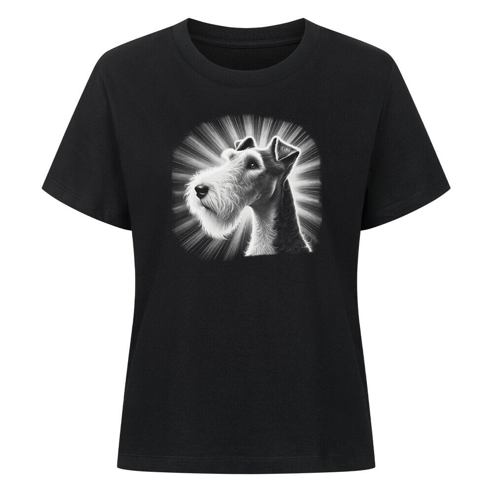 Premium Damen-Shirt "Foxterrier ( Drahthaar ) - Shine" Schwarz – hunde-shirt.de
