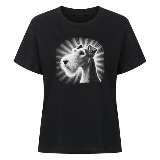 Premium Damen-Shirt "Foxterrier ( Drahthaar ) - Shine" Schwarz – hunde-shirt.de