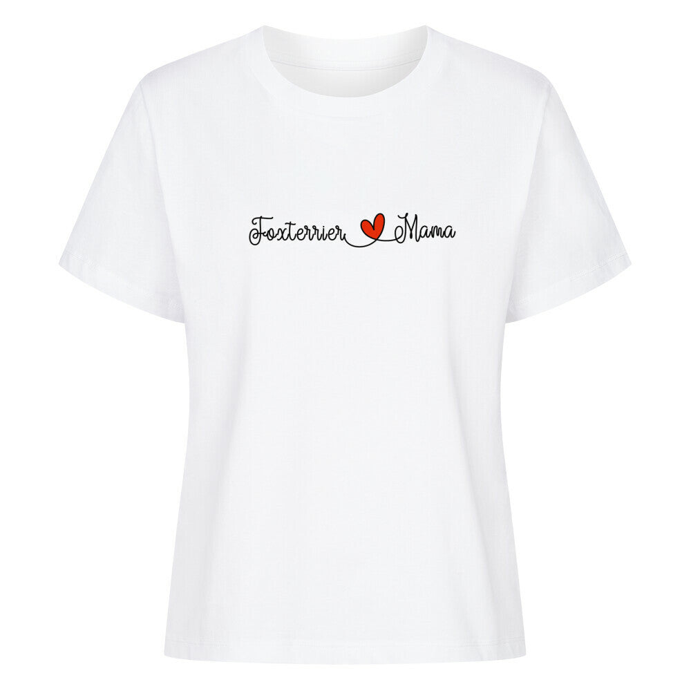 Premium Damen-Shirt "Foxterrier - Mama" Weiß – hunde-shirt.de