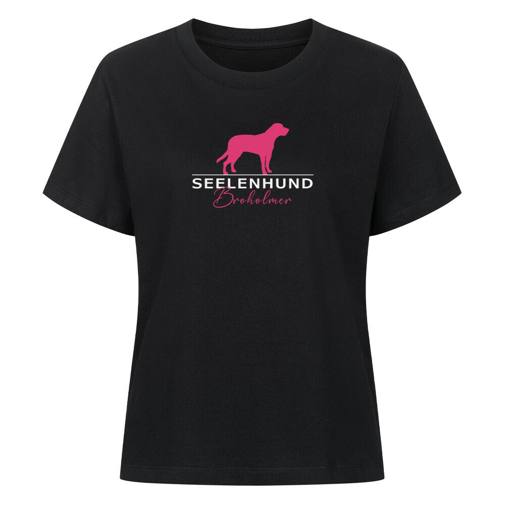 Premium Damen-Shirt "Broholmer - Seelenhund" Schwarz – hunde-shirt.de
