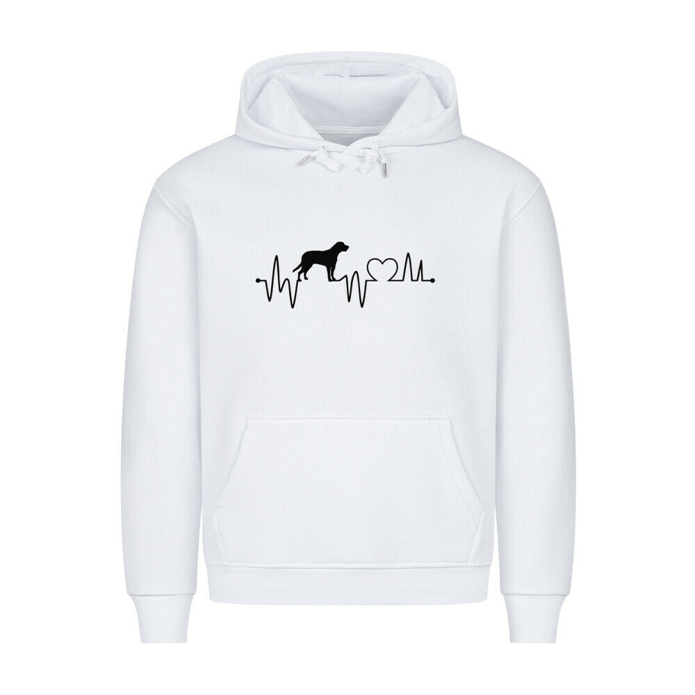 Premium Hoodie "Broholmer - Heartbeat" Weiß – hunde-shirt.de