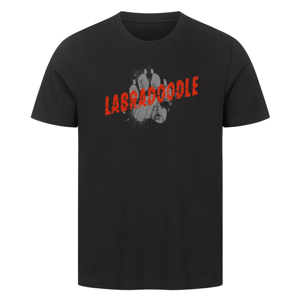 Premium T-Shirt "Labradoodle - PAW" Schwarz – hunde-shirt.de