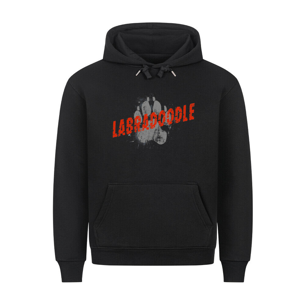 Premium Hoodie "Labradoodle - PAW" Schwarz – hunde-shirt.de