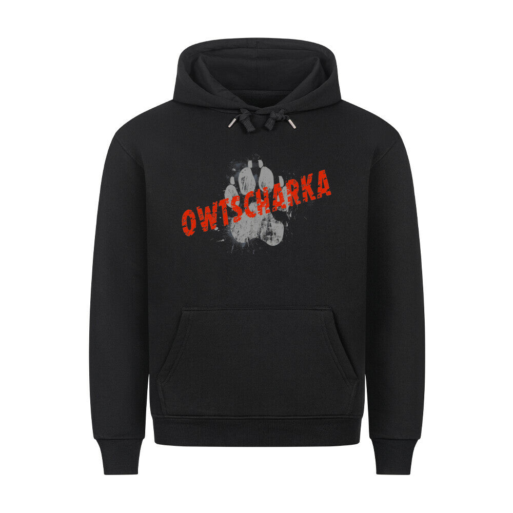 Premium Hoodie "Owtscharka - PAW" Schwarz – hunde-shirt.de