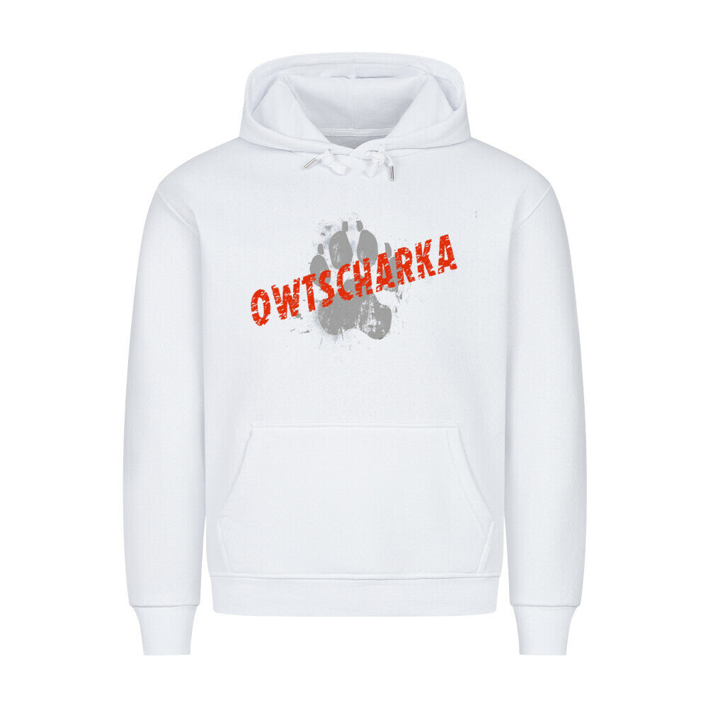 Premium Hoodie "Owtscharka - PAW" Weiß – hunde-shirt.de