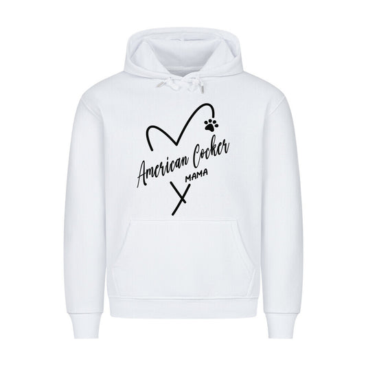 Premium Hoodie "American Cocker - MAMA" Weiß – hunde-shirt.de