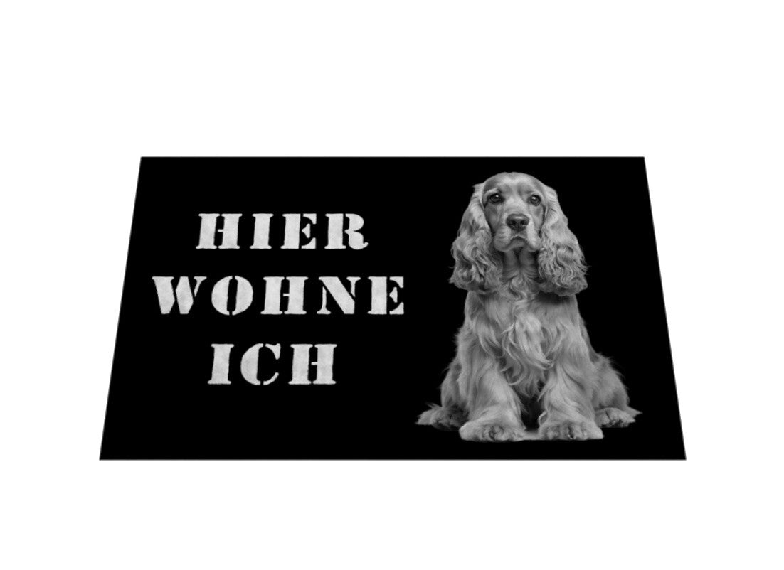 Fußmatte "American Cocker - HIER WOHNE ICH" – hunde-shirt.de