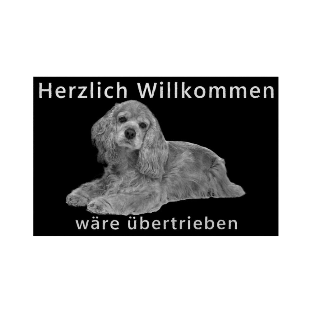 Fußmatte "American Cocker - Übertrieben..." Weiß – hunde-shirt.de