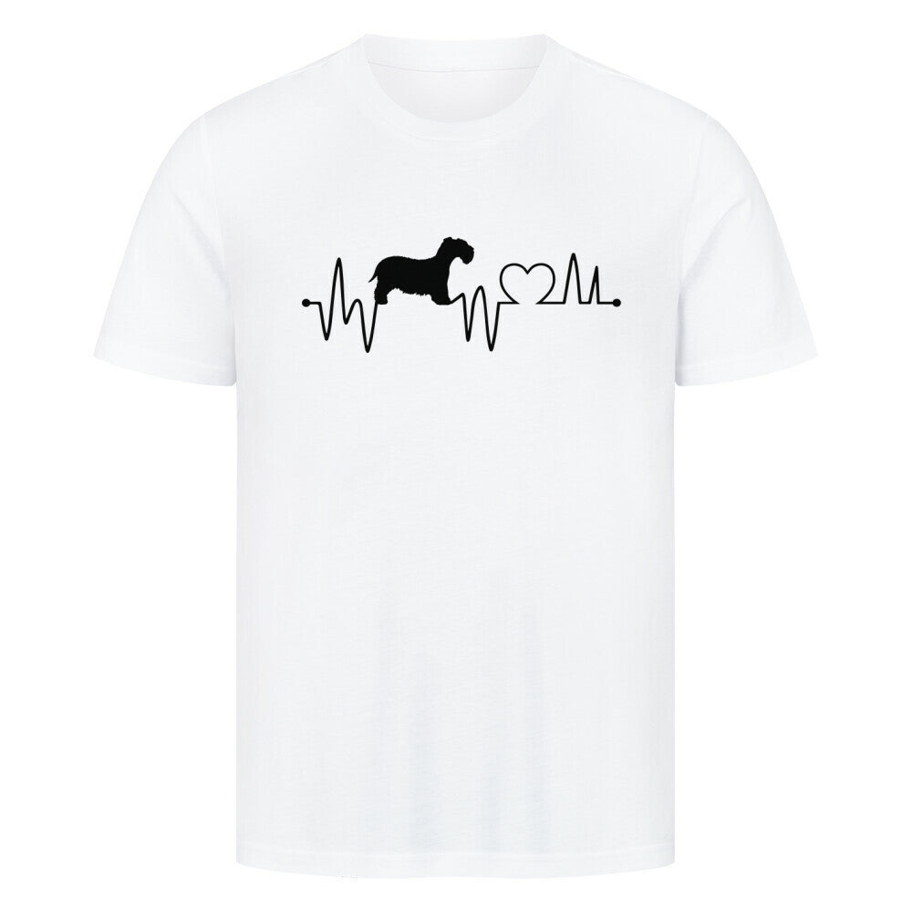 Premium T-Shirt "Cesky Terrier - Heartbeat" Weiß – hunde-shirt.de
