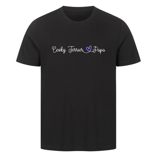 Premium T-Shirt "Cesky Terrier - Papa" Schwarz – hunde-shirt.de
