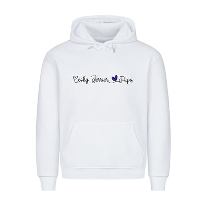 Premium Hoodie "Cesky Terrier - Papa" Weiß – hunde-shirt.de