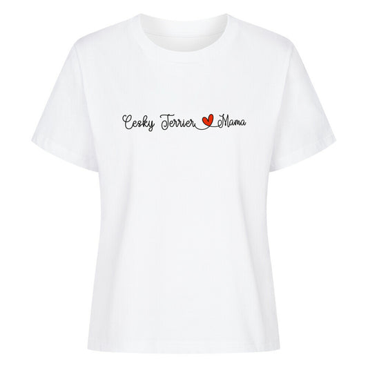 Premium Damen-Shirt "Cesky Terrier - Mama" Weiß – hunde-shirt.de