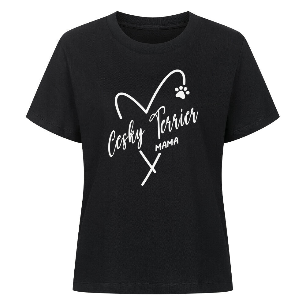 Premium Damen-Shirt "Cesky Terrier - MAMA" Schwarz – hunde-shirt.de