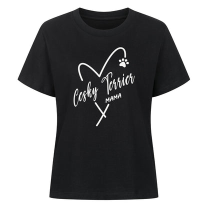 Premium Damen-Shirt "Cesky Terrier - MAMA" Schwarz – hunde-shirt.de