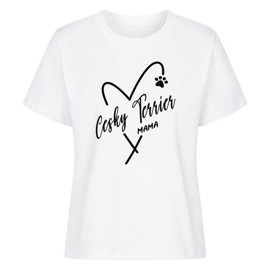 Premium Damen-Shirt "Cesky Terrier - MAMA" Weiß – hunde-shirt.de
