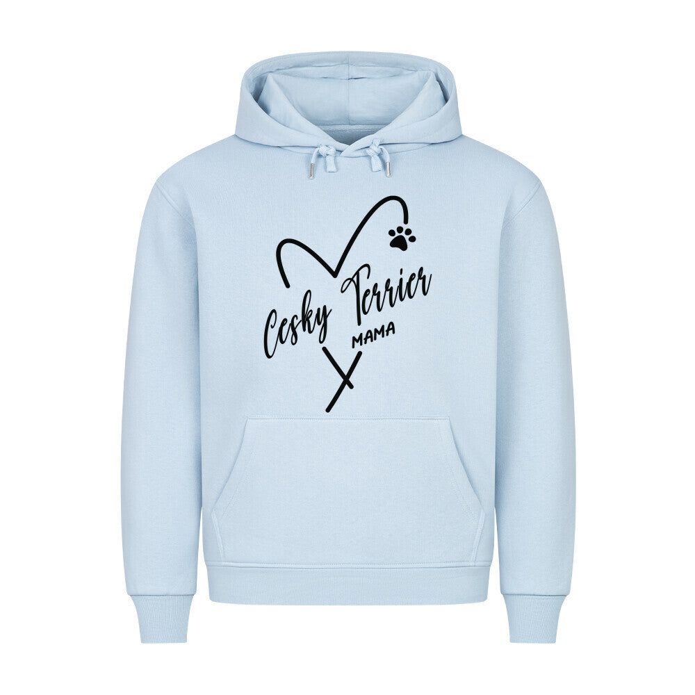 Premium Hoodie "Cesky Terrier - MAMA" Babyblau – hunde-shirt.de
