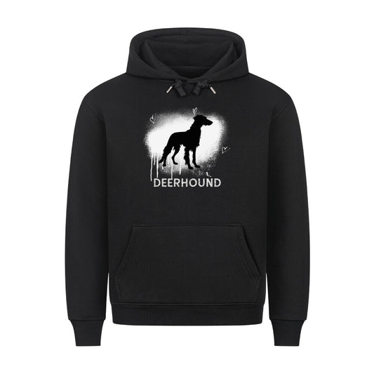 Premium Hoodie "Deerhound - Brush" Schwarz – hunde-shirt.de