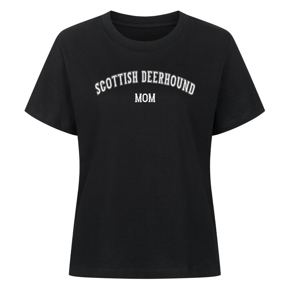Premium Damen-Shirt "Deerhound - MOM" Schwarz – hunde-shirt.de