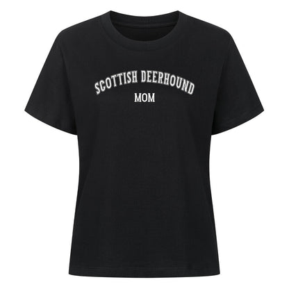 Premium Damen-Shirt "Deerhound - MOM" Schwarz – hunde-shirt.de
