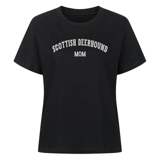 Premium Damen-Shirt "Deerhound - MOM" Schwarz – hunde-shirt.de