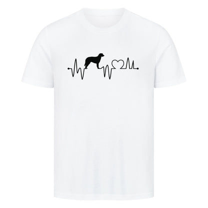 Premium T-Shirt "Deerhound - Heartbeat" Weiß – hunde-shirt.de
