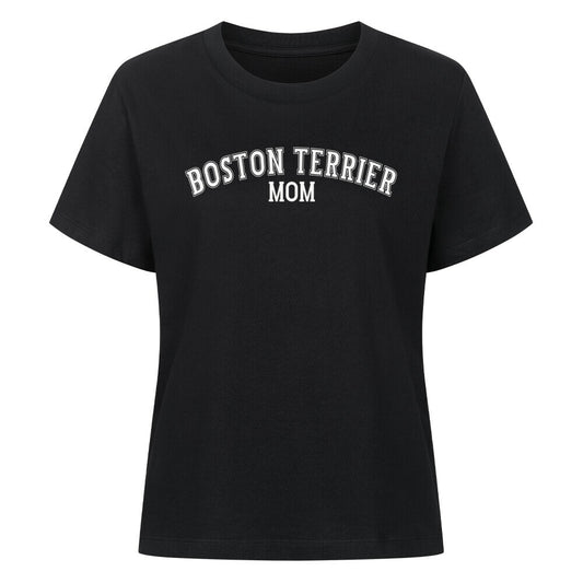 Premium Damen-Shirt "Boston Terrier - MOM" Schwarz – hunde-shirt.de