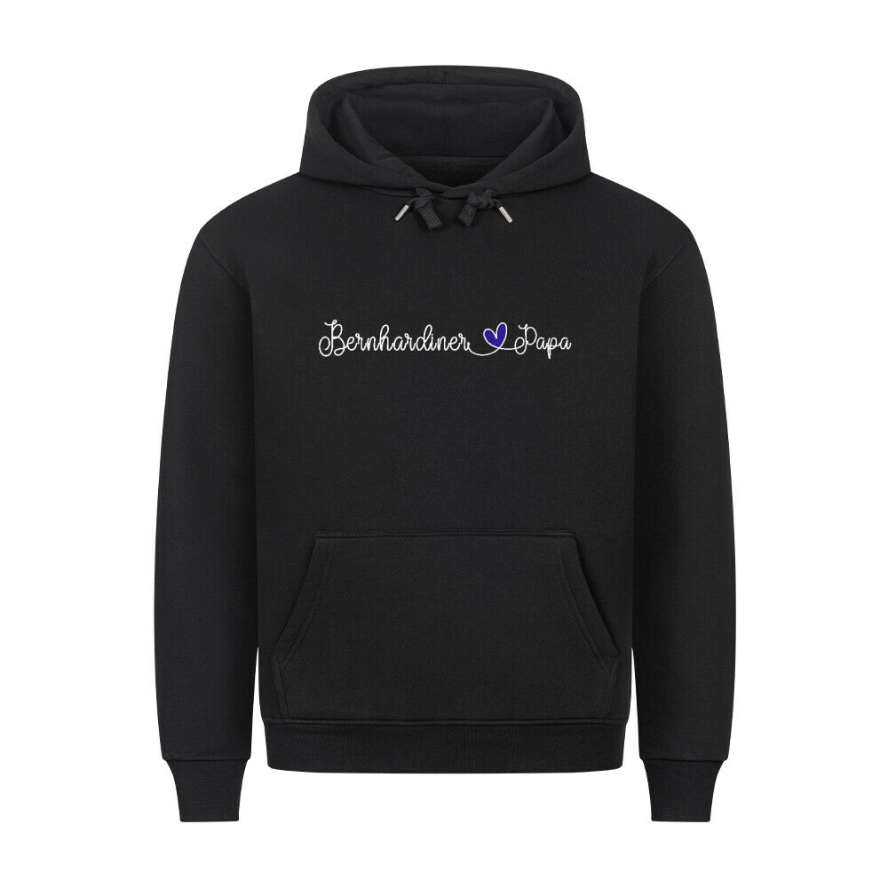 Premium Hoodie "Bernhardiner - Papa" Schwarz – hunde-shirt.de