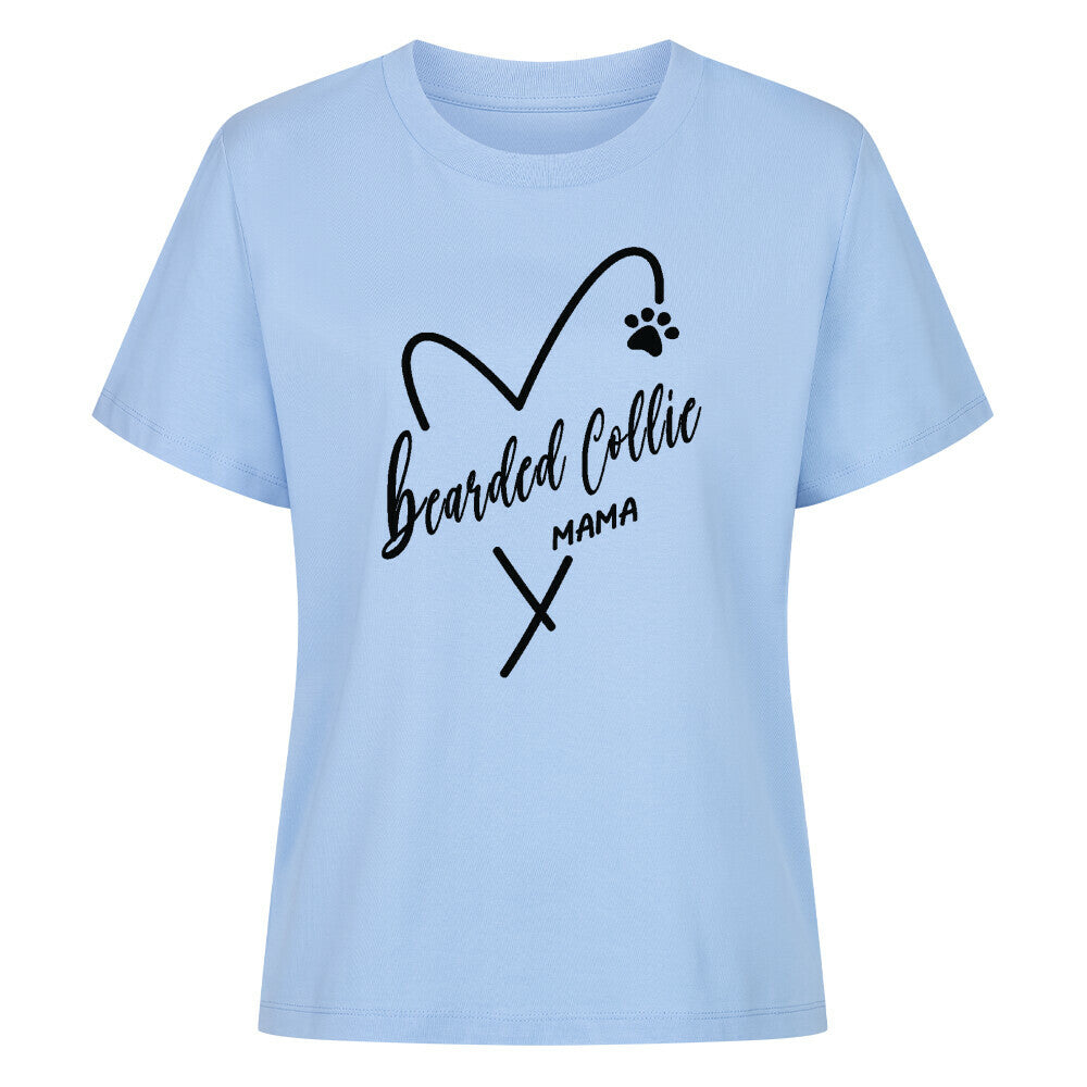 Premium Damen Shirt "Bearded Collie - MAMA" Sky Blue – hunde-shirt.de