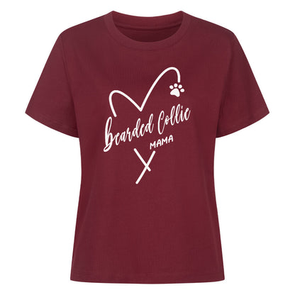 Premium Damen Shirt "Bearded Collie - MAMA" Burgunder – hunde-shirt.de