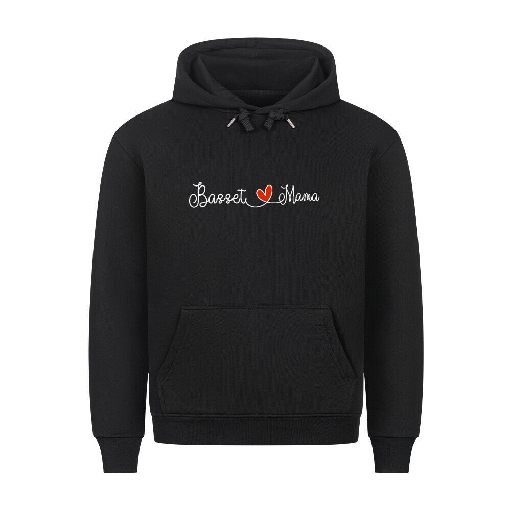 Premium Hoodie "Basset - Mama" Schwarz – hunde-shirt.de