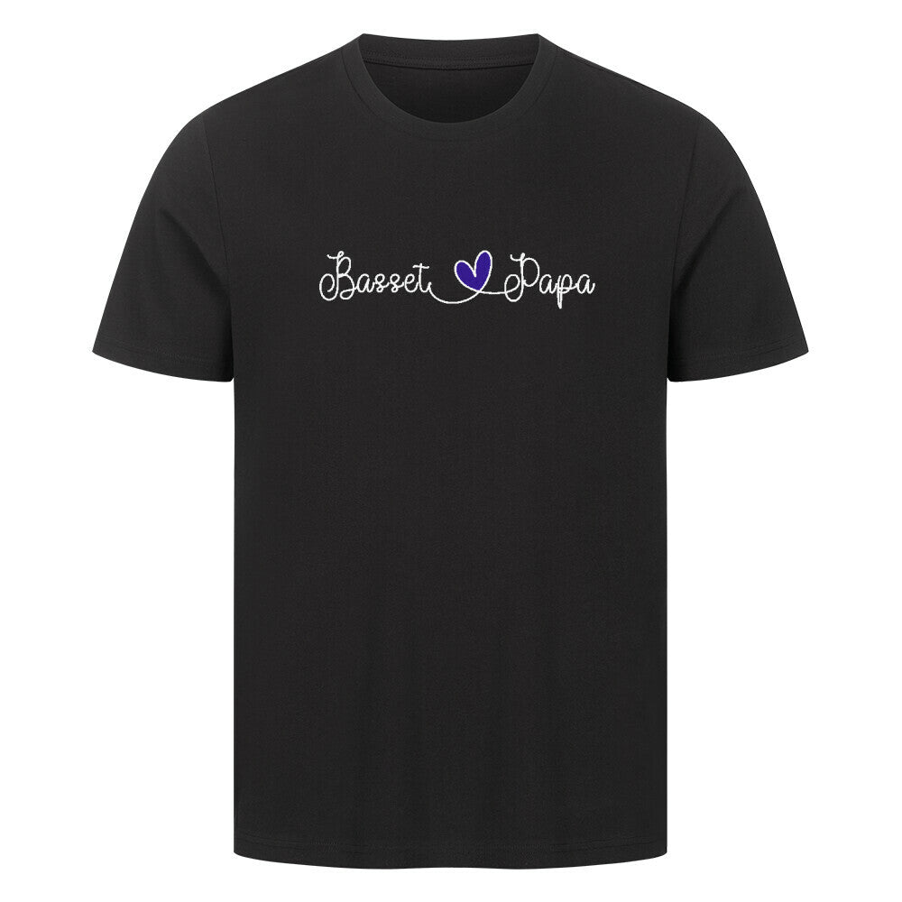 Premium T-Shirt "Basset - Papa" Schwarz – hunde-shirt.de