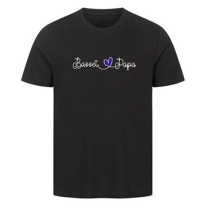 Premium T-Shirt "Basset - Papa" Schwarz – hunde-shirt.de