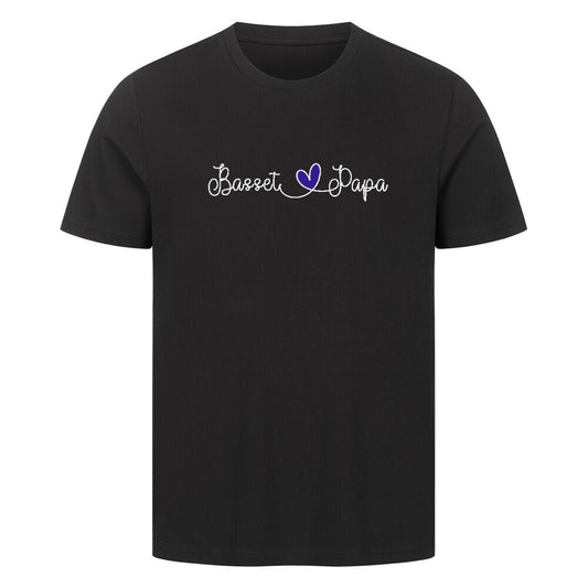 Premium T-Shirt "Basset - Papa" Schwarz – hunde-shirt.de
