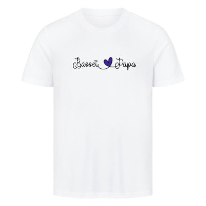 Premium T-Shirt "Basset - Papa" Weiß – hunde-shirt.de