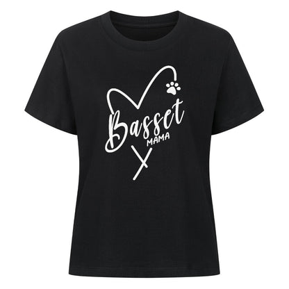 Premium Damen Shirt "Basset - MAMA" Schwarz – hunde-shirt.de