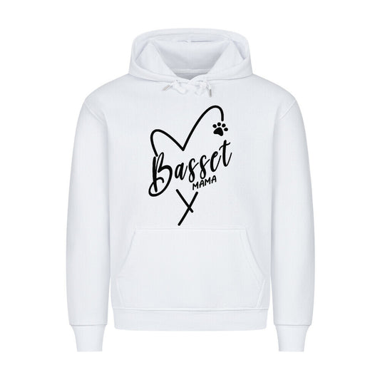 Premium Hoodie "Basset - MAMA" Weiß – hunde-shirt.de