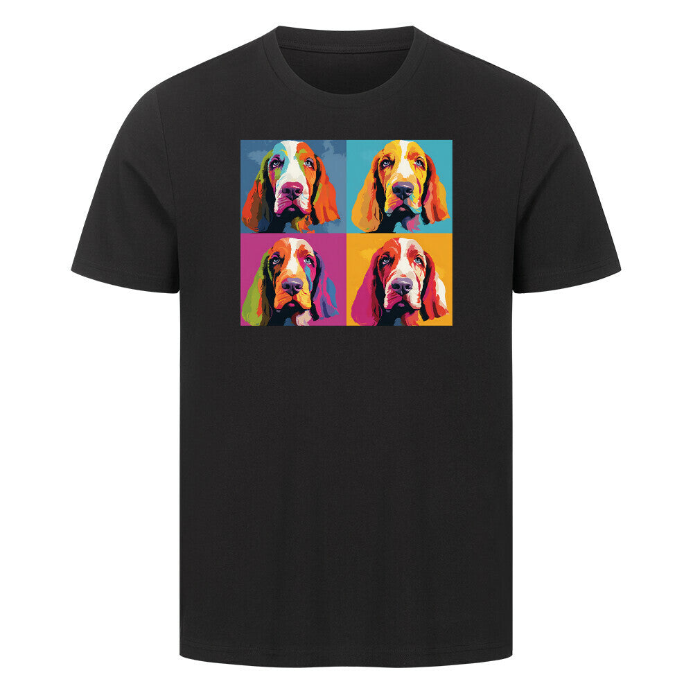 Premium T-Shirt "Basset - Quartett" Schwarz – hunde-shirt.de