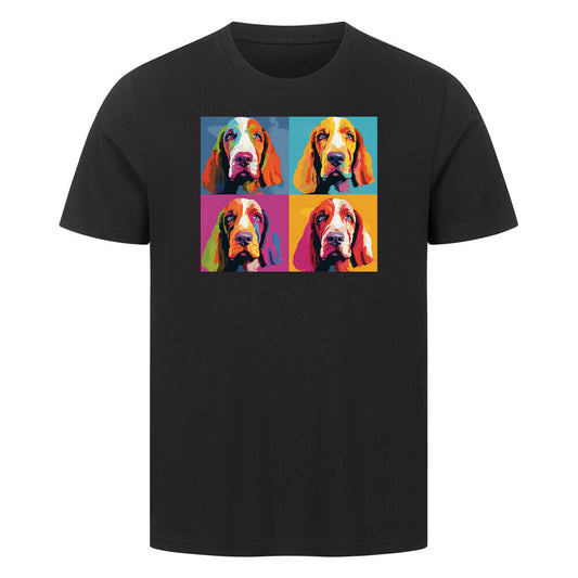 Premium T-Shirt "Basset - Quartett" Schwarz – hunde-shirt.de