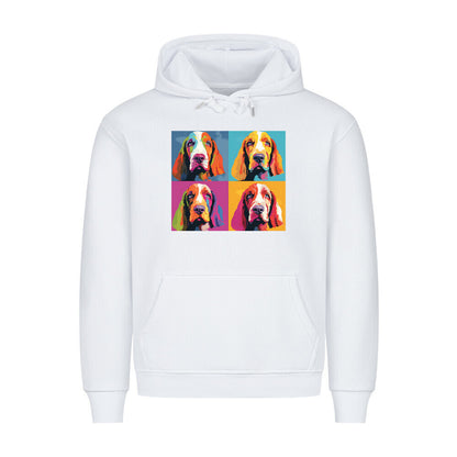 Premium Hoodie "Basset - Quartett" Weiß – hunde-shirt.de