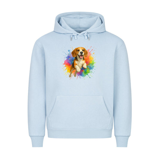 Premium Hoodie "Beagle - Splash" Babyblau – hunde-shirt.de