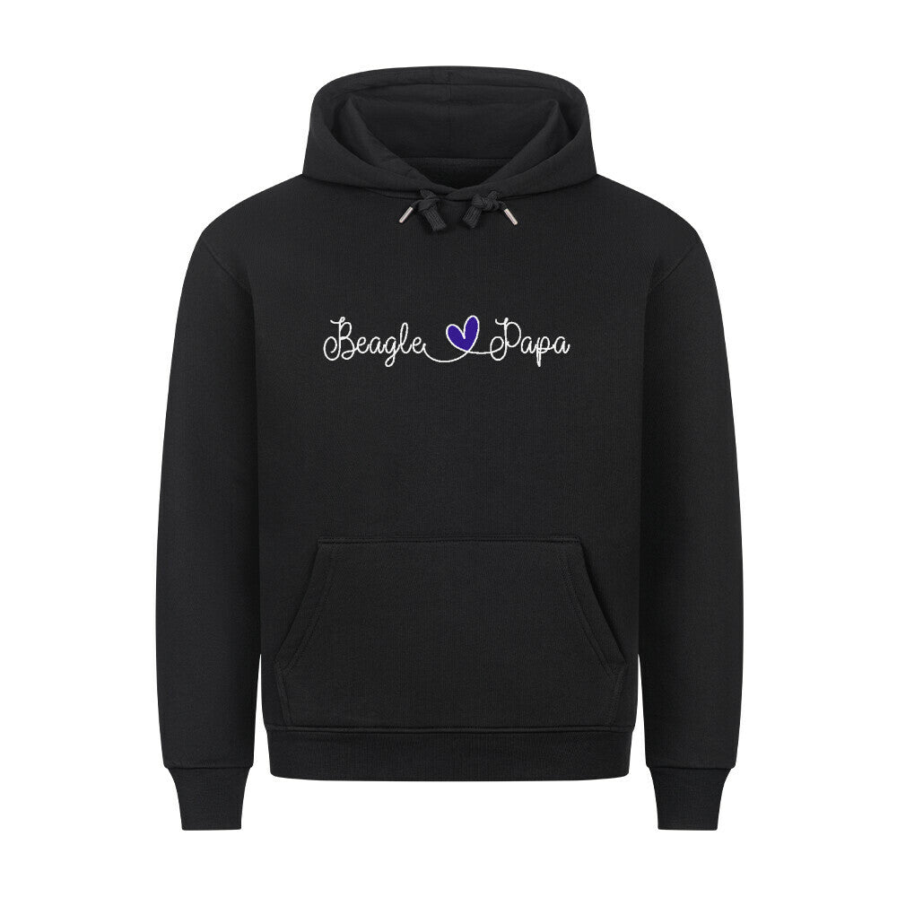 Premium Hoodie "Beagle - Papa" Schwarz – hunde-shirt.de