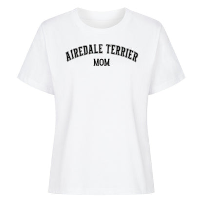 Premium Damen Shirt "Airedale Terrier - MOM" Weiß – hunde-shirt.de