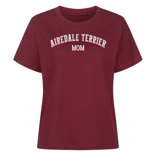 Premium Damen Shirt "Airedale Terrier - MOM" Burgunder – hunde-shirt.de