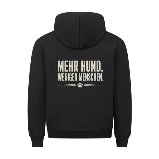 MEHR HUND. WENIGER MENSCHEN. HOODIE. Schwarz – hunde-shirt.de