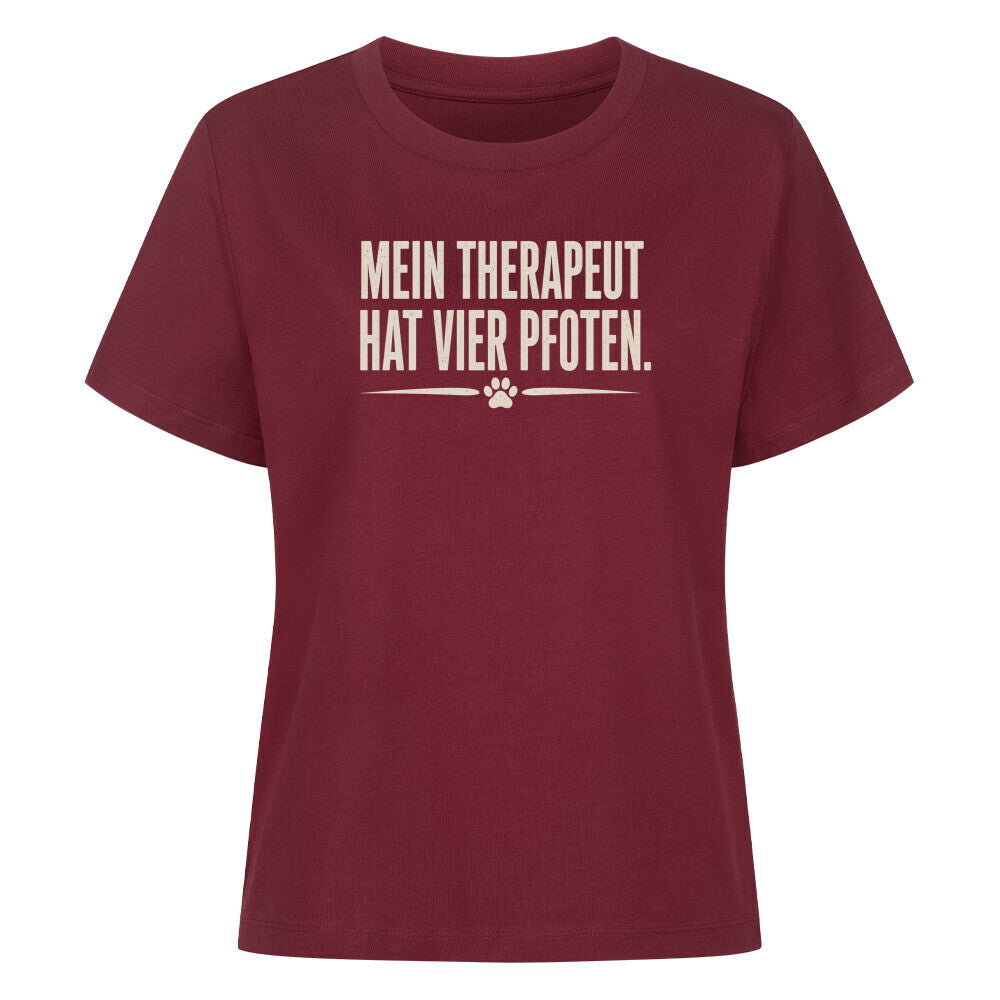 MEIN THERAPEUT HAT VIER PFOTEN. Burgunder – hunde-shirt.de